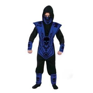 NEW! Way To Celebrate Boys Skull Ninja Blue Halloween Costume Size L (10-12)